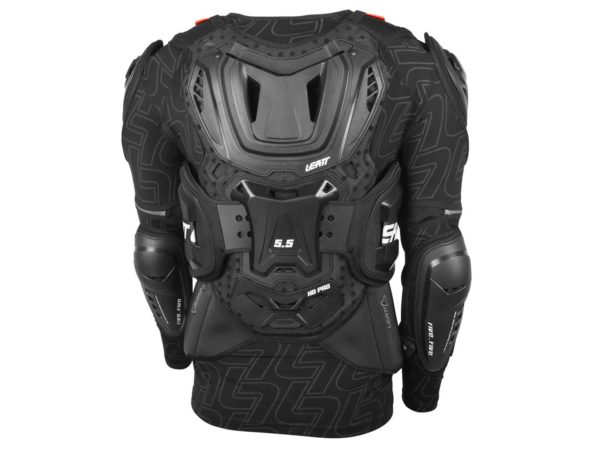 dos gilet de protection avec manches leatt body protector 5.5 noir