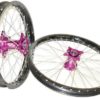 set de roues personnalisé cercle did dirt star noir et moyeux faba violet