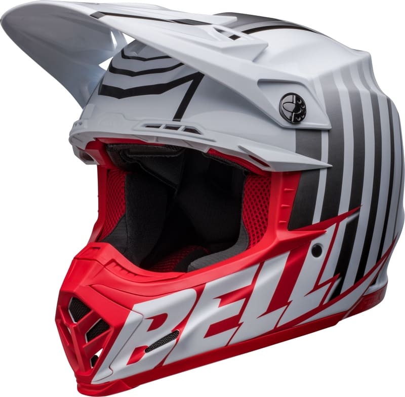 Casque BELL Moto-9s Flex Sprint - Mat-Brillant Blanc-Rouge